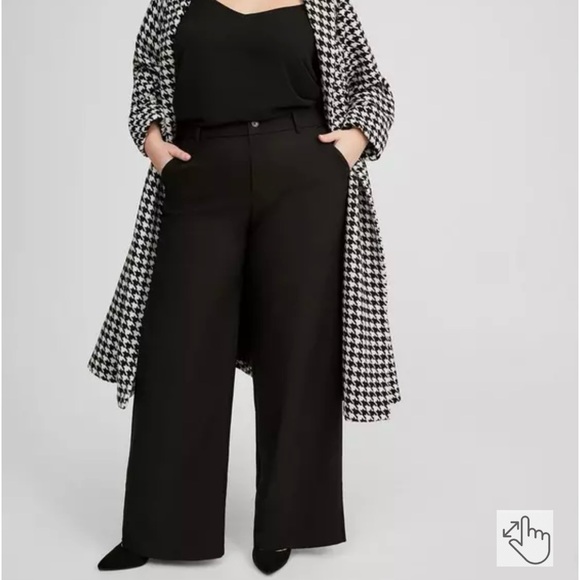 TORRID Wide Leg Studio Refined Crepe High Rise Pant Black Plus 26 - Picture 1 of 9